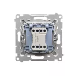 SIMON 55 WMDL-0105xx-114 Łącznik jednobiegunowy z podświetleniem LED (moduł) 10 AX, 250 V~, szybkozłącza; Jasnoszary mat