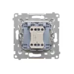 SIMON 55 WMDL-0105xx-143 Łącznik jednobiegunowy z podświetleniem LED (moduł) 10 AX, 250 V~, szybkozłącza; Aluminium mat