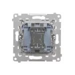 SIMON 55 WMDL-050X23-143 Łącznik jednobiegunowy + przycisk zwierny – 2 klawisze (moduł) 16 AX, 250 V~, zaciski gwintowe; Aluminium mat