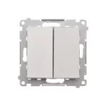 SIMON 55 WMDL-050X23-143 Łącznik jednobiegunowy + przycisk zwierny – 2 klawisze (moduł) 16 AX, 250 V~, zaciski gwintowe; Aluminium mat