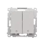SIMON 55 WMDL-TW22A-114 Łącznik dwubiegunowy podwójny (moduł) 16 AX, 250 V~, szybkozłącza; Jasnoszary mat