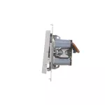SIMON 55 WMDL-TW22A-143 Łącznik dwubiegunowy podwójny (moduł) 16 AX, 250 V~, szybkozłącza; Aluminium mat