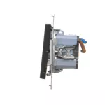SIMON 55 WMDL-TW22A-149 Łącznik dwubiegunowy podwójny (moduł) 16 AX, 250 V~, szybkozłącza; Czarny mat