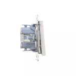 SIMON 55 WMDL-0P1xx5-114 Łącznik dwubiegunowy z podświetleniem LED (moduł) 10 AX, 250 V~, szybkozłącza; Jasnoszary mat
