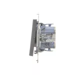 SIMON 55 WMDL-0P1xx5-116 Łącznik dwubiegunowy z podświetleniem LED (moduł) 10 AX, 250 V~, szybkozłącza; Grafitowy mat