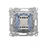 SIMON 55 WMDL-0P1xx5-144 Łącznik dwubiegunowy z podświetleniem LED (moduł) 10 AX, 250 V~, szybkozłącza; Szampański mat