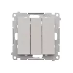 SIMON 55 WMDL-031xx4-0114 Łącznik potrójny z podświetleniem LED (moduł) 10 AX, 250 V~, szybkozłącza; Jasnoszary mat