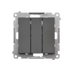 SIMON 55 WMDL-031xx4-0116 Łącznik potrójny z podświetleniem LED (moduł) 10 AX, 250 V~, szybkozłącza; Grafitowy mat