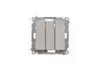 SIMON 55 WMDL-031xx4-0143 Łącznik potrójny z podświetleniem LED (moduł) 10 AX, 250 V~, szybkozłącza; Aluminium mat