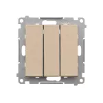 SIMON 55 WMDL-031xx4-0144 Łącznik potrójny z podświetleniem LED (moduł) 10 AX, 250 V~, szybkozłącza; Szampański mat