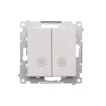 SIMON 55 WMDL-0108xx-114 Łącznik świecznikowy z podświetleniem LED – osobne podświetlenie dla każdego klawisza (moduł) 10 AX, 250 V~, szybkozłącza; Jasnoszary mat