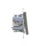 SIMON 55 WMDL-0108xx-116 Łącznik świecznikowy z podświetleniem LED – osobne podświetlenie dla każdego klawisza (moduł) 10 AX, 250 V~, szybkozłącza; Grafitowy mat