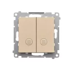 SIMON 55 WMDL-0108xx-144 Łącznik świecznikowy z podświetleniem LED – osobne podświetlenie dla każdego klawisza (moduł) 10 AX, 250 V~, szybkozłącza; Szampański mat