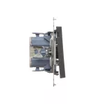 SIMON 55 WMDL-0103Lx-116 Łącznik schodowy z podświetleniem LED podświetlenie jak w łączniku pojedynczym (moduł) 10 AX, 250 V~, szybkozłącza; Grafitowy mat