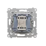 SIMON 55 WMDL-0103Lx-143 Łącznik schodowy z podświetleniem LED podświetlenie jak w łączniku pojedynczym (moduł) 10 AX, 250 V~, szybkozłącza; Aluminium mat