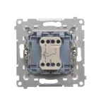 SIMON 55 WMDL-0103Lx-144 Łącznik schodowy z podświetleniem LED podświetlenie jak w łączniku pojedynczym (moduł) 10 AX, 250 V~, szybkozłącza; Szampański mat