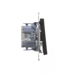 SIMON 55 WMDL-0103Lx-149 Łącznik schodowy z podświetleniem LED podświetlenie jak w łączniku pojedynczym (moduł) 10 AX, 250 V~, szybkozłącza; Czarny mat