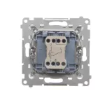 SIMON 55 WMDL-0105Lx-144 Łącznik schodowy z podświetleniem LED podświetlenie jak w łączniku pojedynczym (moduł) 10 AX, 250 V~, szybkozłącza; Szampański mat