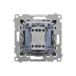SIMON 55 WMDL-0105Lx-149 Łącznik schodowy z podświetleniem LED podświetlenie jak w łączniku pojedynczym (moduł) 10 AX, 250 V~, szybkozłącza; Czarny mat