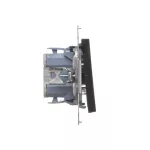 SIMON 55 WMDL-0105Lx-149 Łącznik schodowy z podświetleniem LED podświetlenie jak w łączniku pojedynczym (moduł) 10 AX, 250 V~, szybkozłącza; Czarny mat