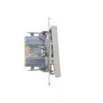 SIMON 55 WMDL-0106Lx-143 Łącznik krzyżowy bez piktogramu (moduł) 10 AX, 250 V~, szybkozłącza; Aluminium mat