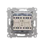 SIMON 55 WMDL-TW7-2-114 Łącznik krzyżowy podwójny (moduł) 10 AX, 250 V~, szybkozłącza; Jasnoszary mat