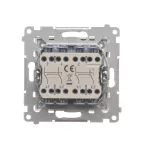 SIMON 55 WMDL-TW7-2-143 Łącznik krzyżowy podwójny (moduł) 10 AX, 250 V~, szybkozłącza; Aluminium mat