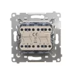 SIMON 55 WMDL-TW7-2-144 Łącznik krzyżowy podwójny (moduł) 10 AX, 250 V~, szybkozłącza; Szampański mat