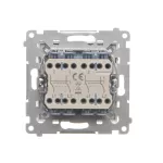 SIMON 55 WMDL-TW7-2X-143 Łącznik krzyżowy podwójny bez piktogramu (moduł) 10 AX, 250 V~, szybkozłącza; Aluminium mat