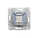 SIMON 55 WMDL-0104Lx-111 Łącznik krzyżowy z podświetleniem LED – piktogram schody (moduł) 10 AX, 250 V~, szybkozłącza; Biały mat