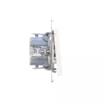 SIMON 55 WMDL-0104Lx-111 Łącznik krzyżowy z podświetleniem LED – piktogram schody (moduł) 10 AX, 250 V~, szybkozłącza; Biały mat