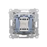 SIMON 55 WMDL-0104Lx-114 Łącznik krzyżowy z podświetleniem LED – piktogram schody (moduł) 10 AX, 250 V~, szybkozłącza; Jasnoszary mat