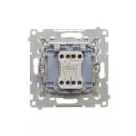 SIMON 55 WMDL-0104Lx-143 Łącznik krzyżowy z podświetleniem LED – piktogram schody (moduł) 10 AX, 250 V~, szybkozłącza; Aluminium mat