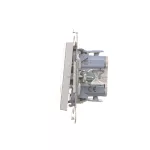SIMON 55 WMDL-0104Lx-143 Łącznik krzyżowy z podświetleniem LED – piktogram schody (moduł) 10 AX, 250 V~, szybkozłącza; Aluminium mat