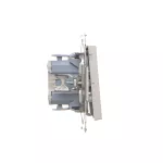 SIMON 55 WMDL-0104Lx-143 Łącznik krzyżowy z podświetleniem LED – piktogram schody (moduł) 10 AX, 250 V~, szybkozłącza; Aluminium mat