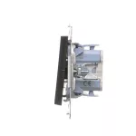 SIMON 55 WMDL-0104Lx-149 Łącznik krzyżowy z podświetleniem LED – piktogram schody (moduł) 10 AX, 250 V~, szybkozłącza; Czarny mat