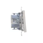 SIMON 55 WMDL-0104Mx-114 Łącznik krzyżowy z podświetleniem LED – podświetlenie jak w łączniku pojedynczym (moduł) 10 AX, 250 V~, szybkozłącza; Jasnoszary mat