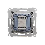 SIMON 55 WMDL-0104Mx-116 Łącznik krzyżowy z podświetleniem LED – podświetlenie jak w łączniku pojedynczym (moduł) 10 AX, 250 V~, szybkozłącza; Grafitowy mat
