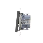 SIMON 55 WMDL-0104Mx-116 Łącznik krzyżowy z podświetleniem LED – podświetlenie jak w łączniku pojedynczym (moduł) 10 AX, 250 V~, szybkozłącza; Grafitowy mat
