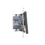 SIMON 55 WMDL-0104Mx-116 Łącznik krzyżowy z podświetleniem LED – podświetlenie jak w łączniku pojedynczym (moduł) 10 AX, 250 V~, szybkozłącza; Grafitowy mat