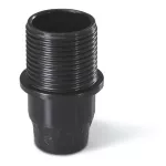 Oprawka karbowana, plast. gwint E14, z pierścień, czarna