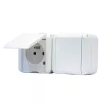 Gniazdo 2x230V IP44 białe