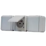 Gniazdo 3x230V IP44 szare