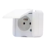 Gniazdo 1x230V IP44 białe
