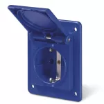 Gniazdo tablicowe 250V Schuko niebieskie