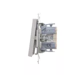 SIMON 55 WMDL-0106L1-143 Łącznik roletowy trójpozycyjny 1-0-2 (moduł) 10 A, 250 V~, szybkozłącza; Aluminium mat