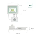 NOCTIS LUX 2 NAŚWIETLACZ 10W CW 230V IP44 160x104x25mm BIAŁY czujnik ruchu PIR