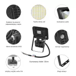 NOCTIS LUX 2 NAŚWIETLACZ 10W CW 230V IP44 160x104x25mm CZARNY czujnik ruchu PIR