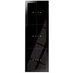 Dotykowy panel szklany, potrójny, 6 pól dotykowych, czarny