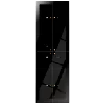 Dotykowy panel szklany, potrójny, 8 pól dotykowych, czarny